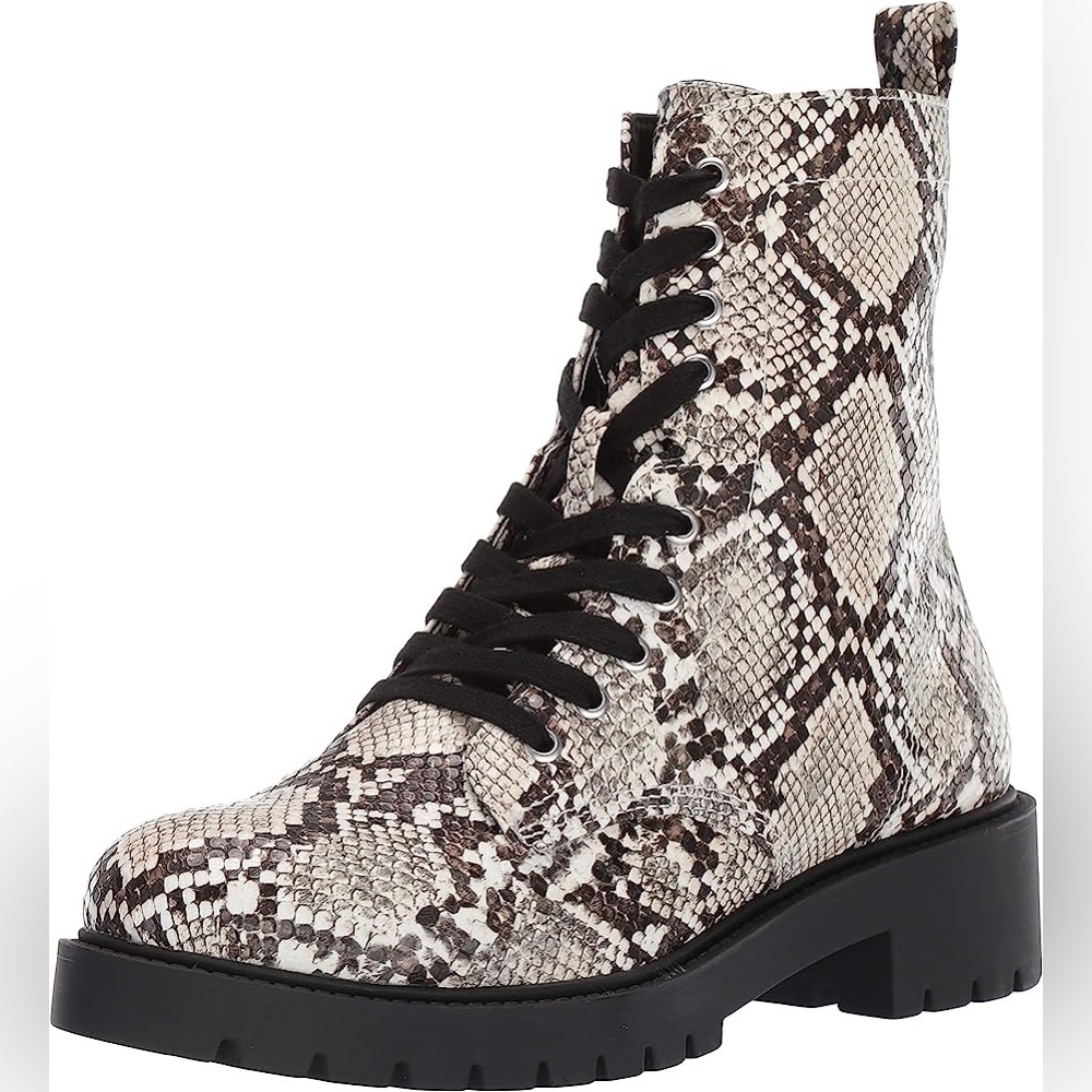 Steve Madden snake skin combat boots size 8.5